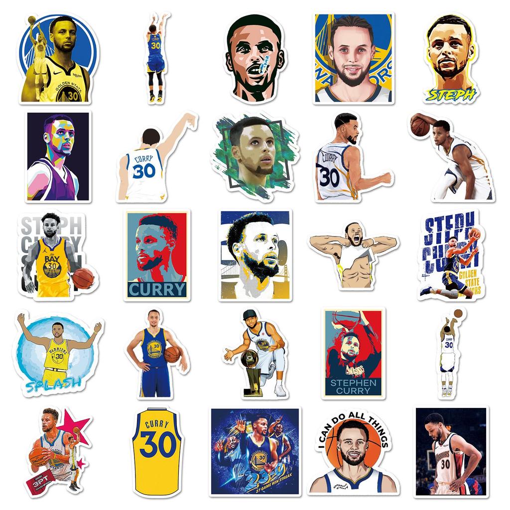 50 Curry Basketballstar-Aufkleber: Wasserdicht, Rückstandsfrei für Laptops, Gepäck, Tagebücher