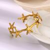 Starfish Bangles for Women Summer Stainless Steel Cuff Bracelets Trend Female Charm Jewelry Wrist Accessories Pulseras BFF