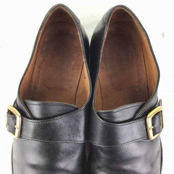 Vintage HARRY WILSON Monk Strap Business Shoes Black size 10.5 28.5 Leather Mckay Construction(USED)