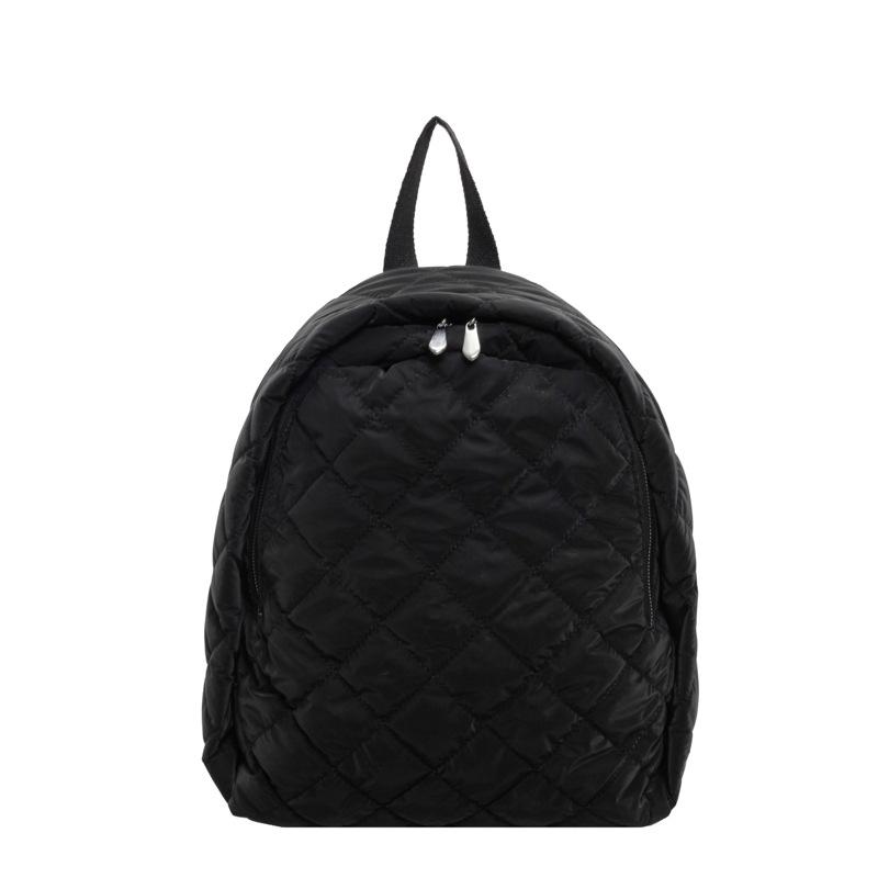 Fashion cotton clothes bag autumn and winter new large-capacity casual simple schoolbag rhombus embroidery thread backpack