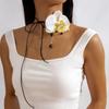 Lace Up Butterfly Orchid Clavicle Chain Exaggerated Korean Style Choker Flower Necklace  Photograph