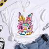Coquette Bunny Print Women T-shirt Tshirt Summer Bunny Graphic Fashion Female T Shirts Woman Clothing Rabbit Cartoon Clothes