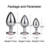 3 Size/set Metal Anal Plug Butt Plug Sex Toy Butt Toy For Women Men Couples Adult Game Masturbator Anal S/M/L Diamond Sex Shop