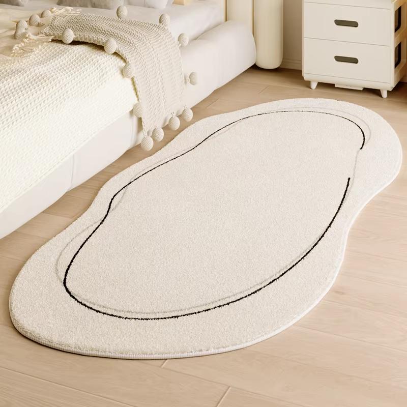 Tapis ondulé Tapis de chevet Tapis de chambre Paillasson Motif géométrique moderne Revêtement de sol imperméable Décoration d'intérieur 40X60CM (1.3X2FT