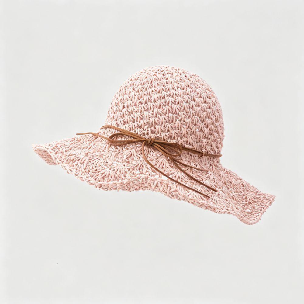 Foldable Floppy Straw Hat Wide-Brimmed Panama Hat Elegant Straw Sun Hat Summer Women s Wear