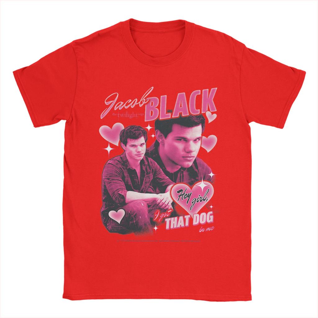 Unisexs Twilight Team Jacob Pink Hearts Valentines Day Crush Movie T Shirts Cotton Tees Short Sleeve TShirt ONeck Tee Shirt