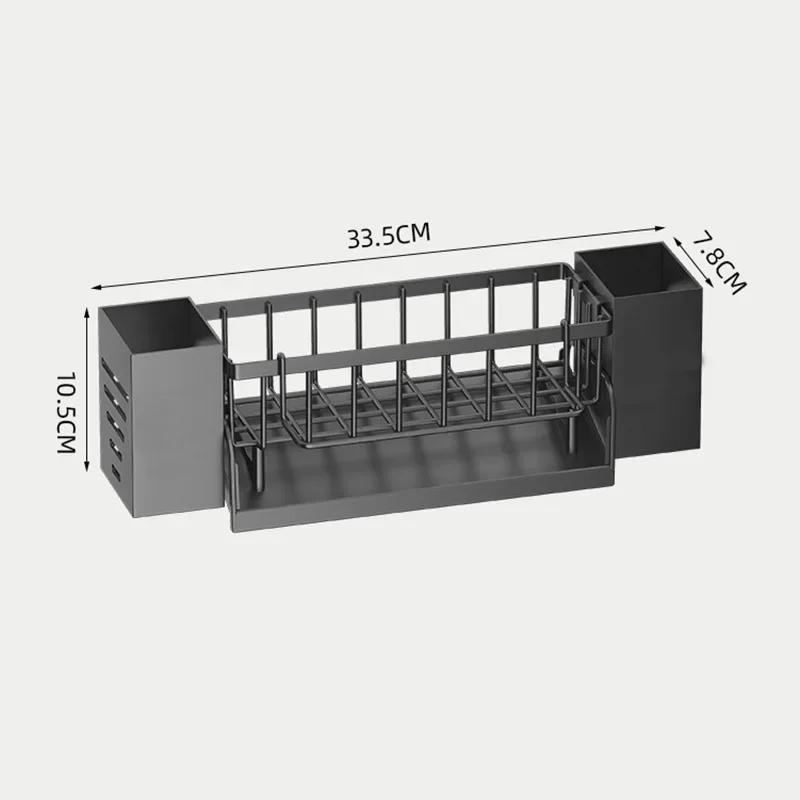 Kjøkkenvask Avrenningsstativ Organizer ABS Plast Selvavløpende Vaskhylle Såpe Svampholder Oppvaskklut Håndklestativ Filterkurv