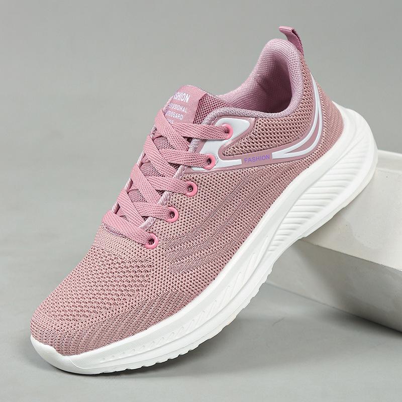 Manufacturer's new four-season men's and women's shoes couple's flying woven lightweight and lightweight sports and leisure running shoes