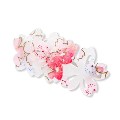 Noren Small Barrette Barrette 863 Hair Cherry Blossom Hair Accessory for Entrance and Parties (Sakura / Pink) Clip/Japanese-Style Weddings,