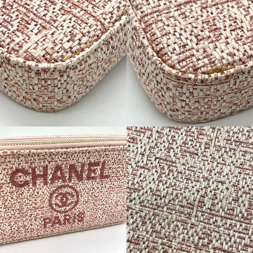 Used CHANEL DeauvilleShoulder Bag canvas Women