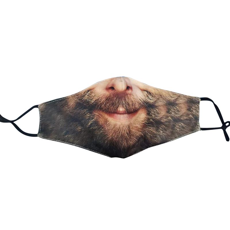 Adults Mouth Masks Comical Printed Cotton Blend Facial Expressions Fashion Face Shield Masque Facial Masks Halloween Supply