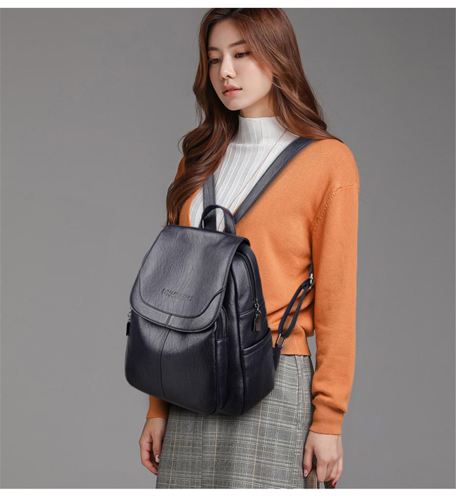 Leather Backpacks For Women Large Capacity Travel Backpack Females Ladies Bagpack Luxury Casual Daypack Leather Backpacks For Women Large Capacity Travel Backpack Females Ladies Bagpack Luxury Casual Daypack
