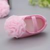 Newborn Baby Girls 1PC Hair Belt + Flowers Applique Soft Sole Single Shoes