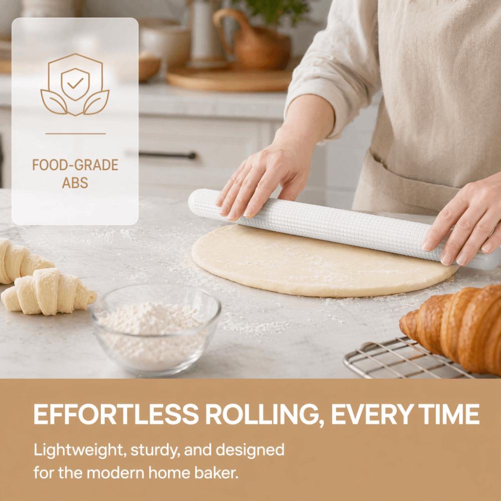 Embossed Non-Stick Rolling Pin Food Grade ABS Fondant Cake Roller Dumpling Wrappers