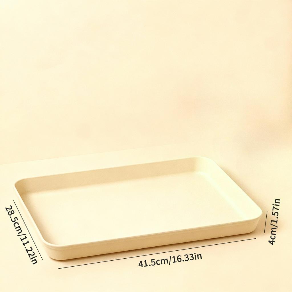 Non-Slip Serving Tray Stackable Food Plate Rectangular Serving Dishes Dishwasher Safe Tea Snack Fruit Trays Kitchen Tableware