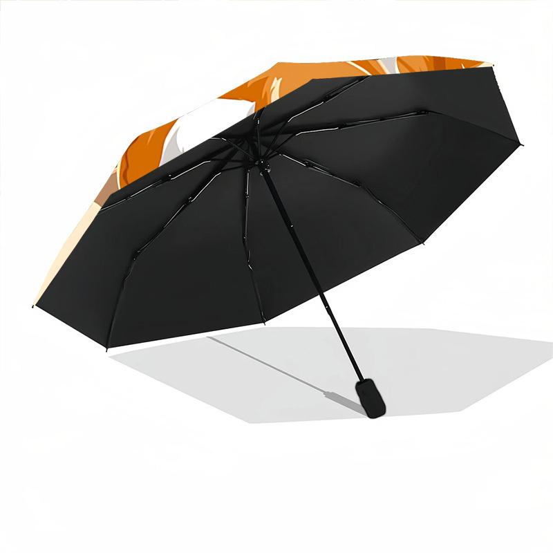 1pc Puppy Corgi Love Fashionable Auto Opening/Closing Folding Umbrella with 8 Bones, Windproof Portable, Daily Use040