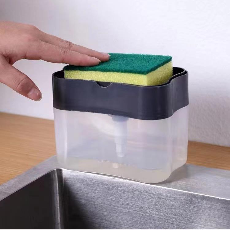 Automatic Soap Dispenser with Scouring Pad & Dishwashing Brush