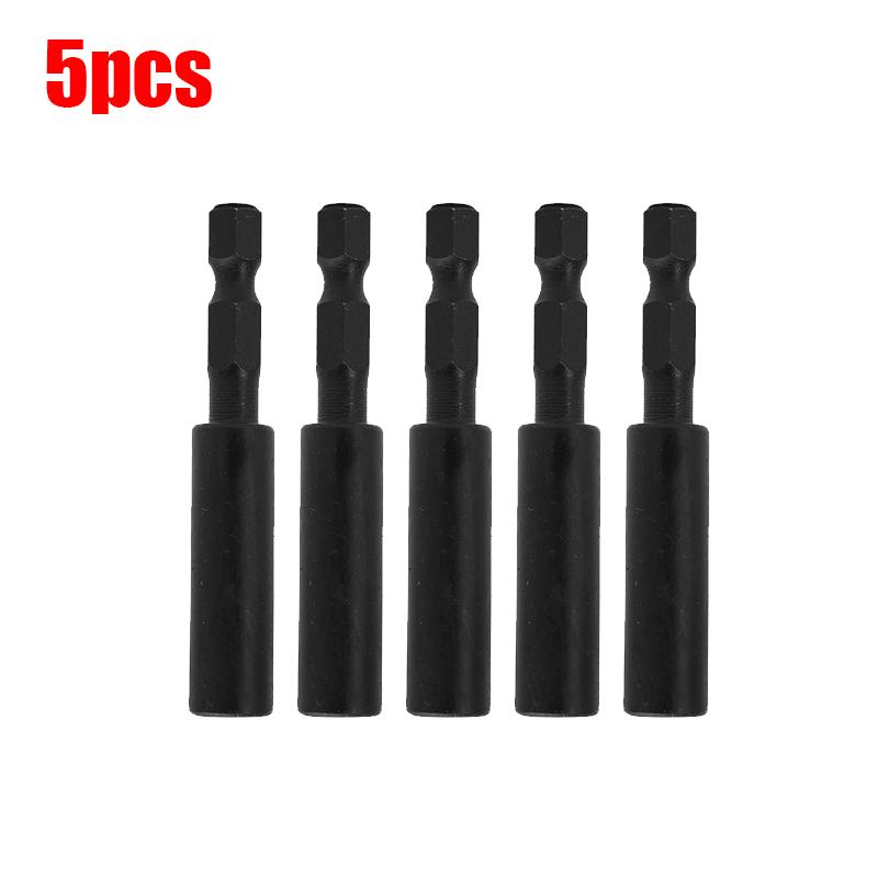 Black Magnetic Screwdriver Extension Rods Carbon Steel Hexagonal Handle Extend Connecting Rod Screwdriver Bit Holder Power Tools