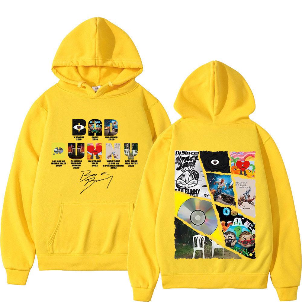 Rapper Bad Bunny Obal hudobného albumu Grafická mikina s kapucňou Hip-hop Muž Žena Pohodlná mikina Voľná Ležérna Unisex Mikiny