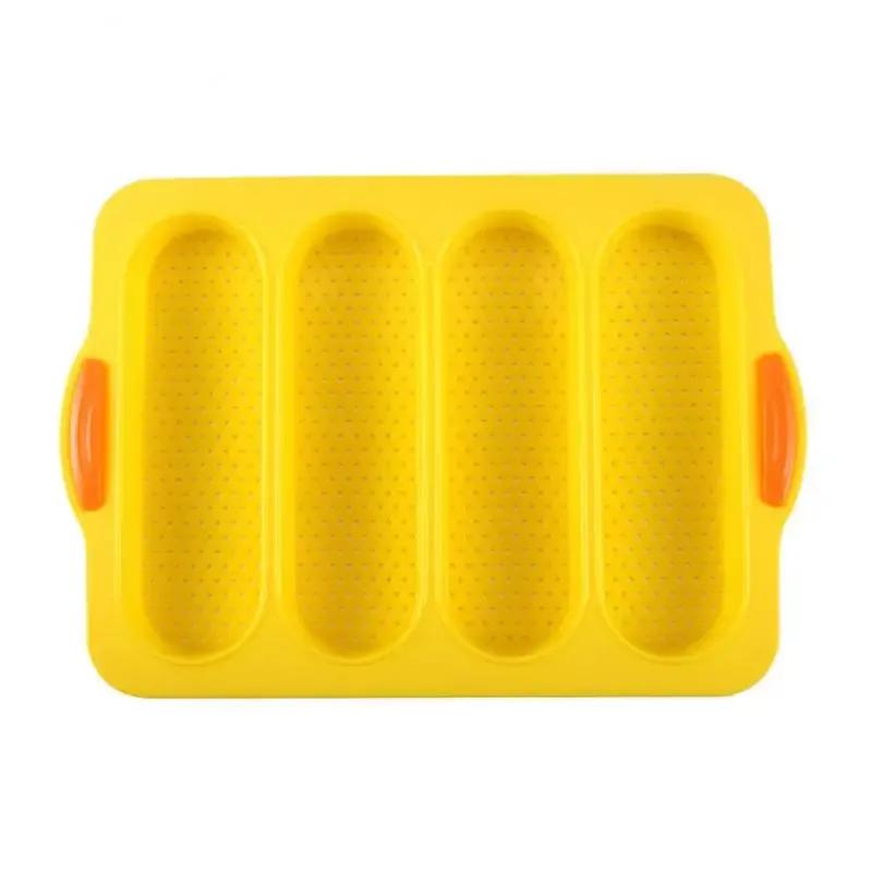 New 4-slot Open Silicone Bread Mold Non-Stick Bread Silicone Mould French Baguette Mold Baking Pans For Kitchen Baking Tool