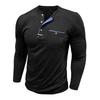 Men's casual ,color long,sleeved base layer shirt, men's button,down round,neck elastic sport top