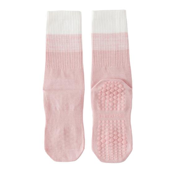 1 Pair Yoga Socks with Non-slip Gripper Breathable Moisture-Wicking Ballet Dance Fitness Pilates Athletic Gym Sports Mid-calf Cotton Socks
