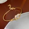 Peach Heart Love Bracelet Women's Fashion Temperament Zircon Bracelet Light Luxury Link Chain Bracelets Wristband Jewelry K-