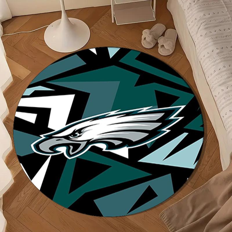 Philadelphia Eagles Runde Matte, Rutschfester Kreis Teppich Stuhl Teppich Für Wohnzimmer, Schlafzimmer, Fußmatte Heimdekoration Geschenk Weihnachtsgeschenke