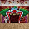 Halloween Clown Decorations Scary Carnival Backdrop 73 x 43 inches, Creepy