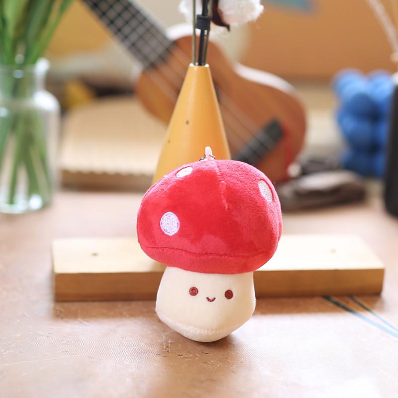 Очаровательный милый плюшевый брелок в виде гриба, мягкий мультяшный брелок для рюкзака, украшение