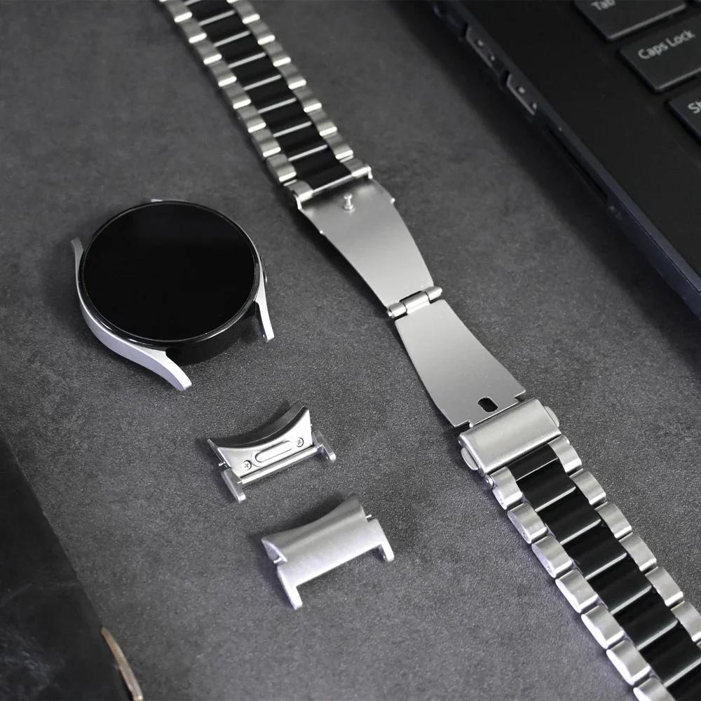 Quick Fit Stainless Steel Band for Samsung Galaxy Watch 7 6 4 5 Pro 40 44mm 45 42 46mm No Gap Strap for Watch6 Classic 43mm 47mm