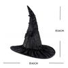 Halloween Pleated Witch Hat Wizard Wizardry Cosplay Prop Black Party Masquerade Headwear