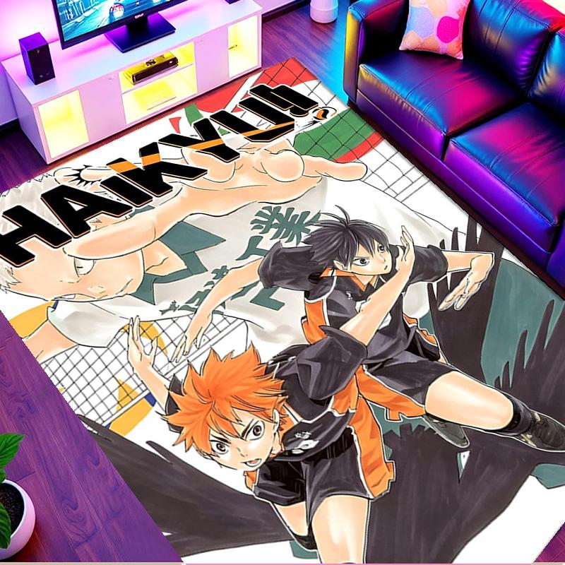 Dywan z nadrukiem Haikyu, Zmywalny dywanik podłogowy, Do przedpokoju, akademika, pralni, biura, gabinetu, Dekoracja domu, Prezent urodzinowy, na Boże Narodzenie