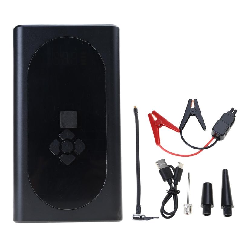 Car Jump Starter Air Compressor Wireless Tire Inflator Pump Digital Tire Inflator Automotive Starting Device with Light