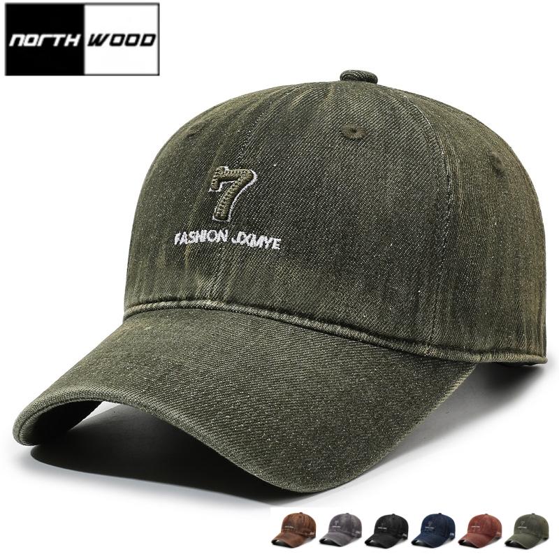 Northwood Retro Distressed Washed Denim Baseball Caps for Men Women Outdoor Sun Visor Caps Hip Hop Dad Hats