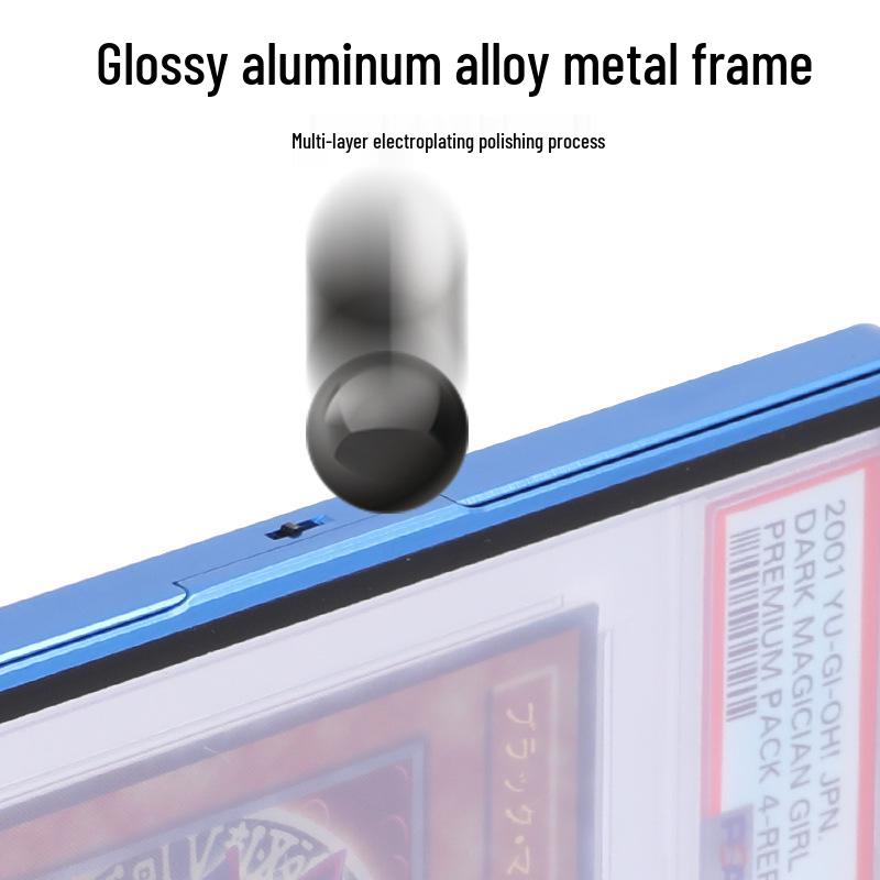 PSA Universal Graded Card Sleeve - Glossy Metal Snap-On Protective Case with Stand (Drop & Dust-Proof)