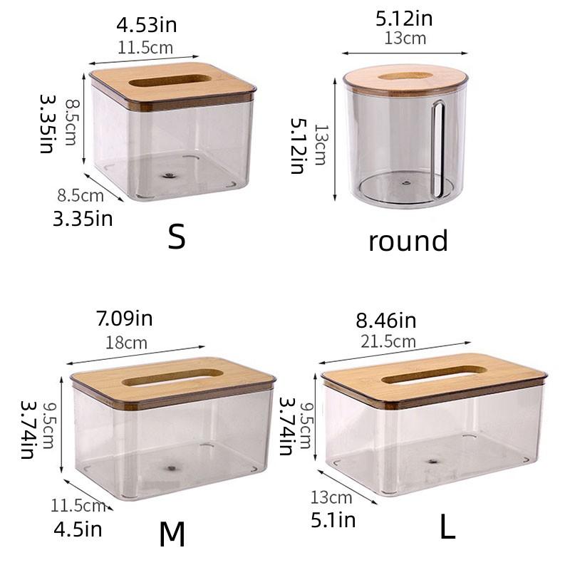 Decorative Tissue Box Cover, Transparent Grey Tissue Holder for Home and Office, Multifunctional Storage Box, Simple Tissue Box