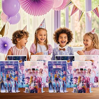 BB   10 Stück Kpop Dämonenjäger Süßigkeiten Papiertüte Geschenktüte Beutetasche Cartoon Handtasche Goodie Bags für Kinder Geburtstagsfeier Zubehör