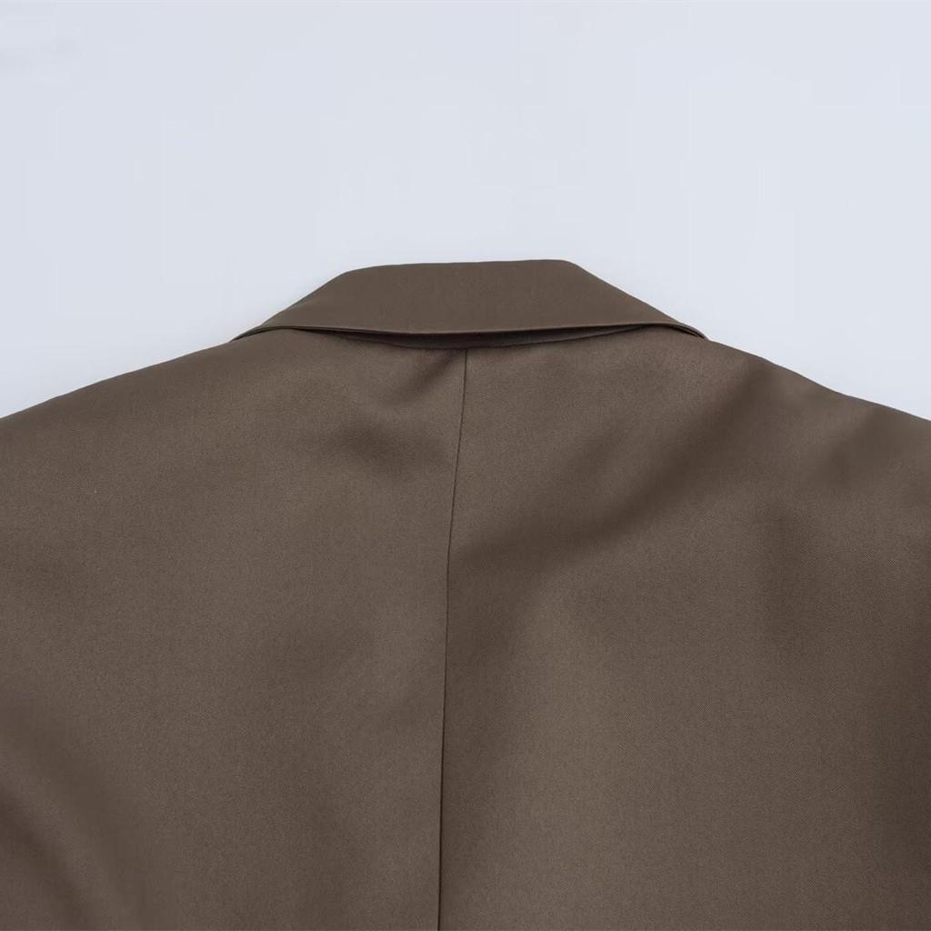 2025 Spring Women's Belted Lapel Long-Sleeve Fashion Suit Jacket