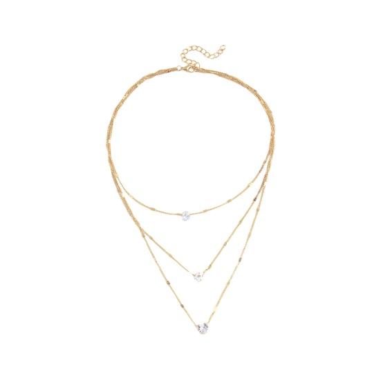 Women Necklace Three-layer Hip Hop Style Adjustable with Extended Length Hollow Chain Round Pendant Lady Clavicle Necklace Neck Jewelry