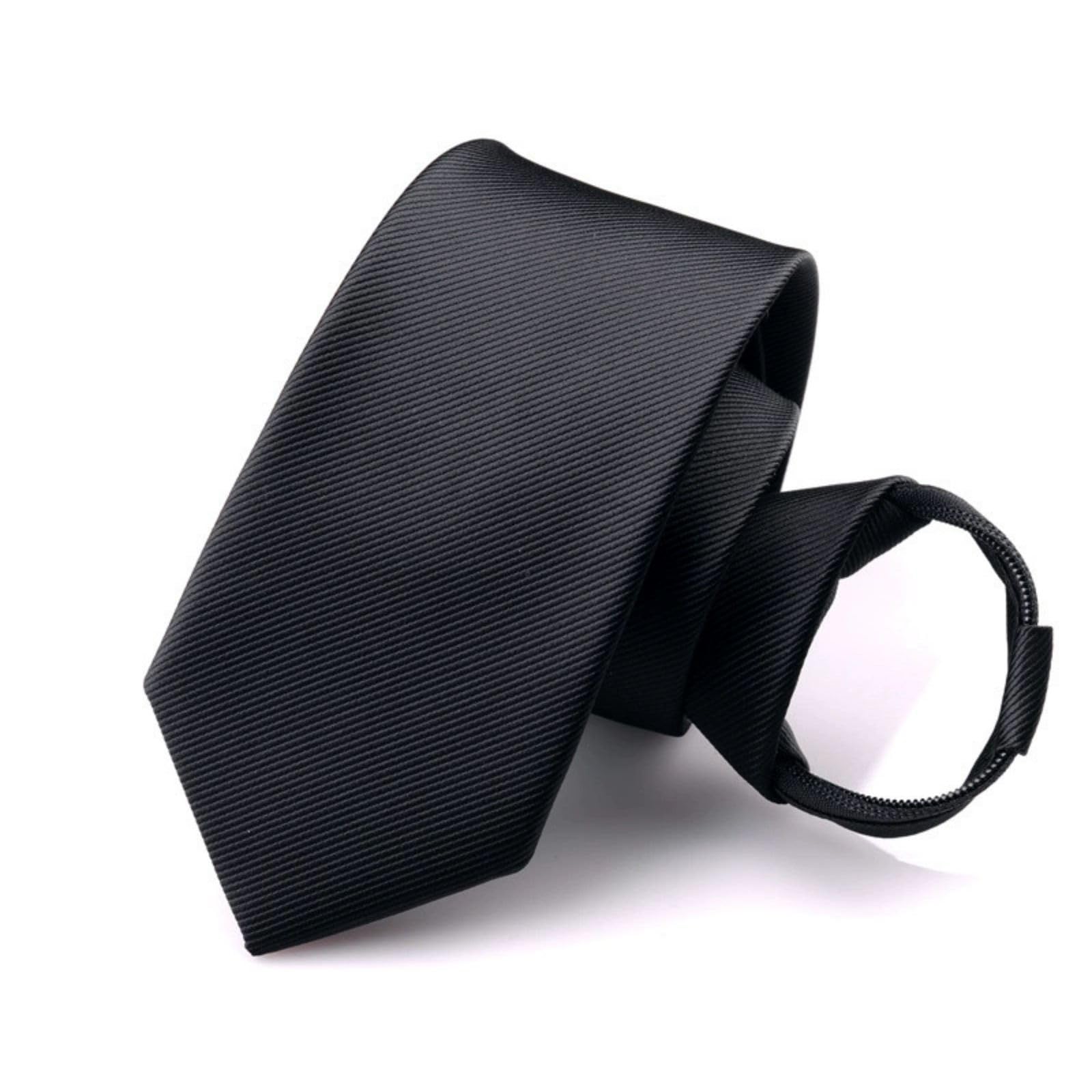 [VmanKu] One-touch tie, black, formal, for men, for formal occasions such as weddings, funerals, wakes, memorial services, and mourning attire.