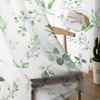 Tüllvorhang mit Aquarellblumen und Blättern, grün, Voile, transparenter Tüll für Schlafzimmer, Wohnzimmer, Küche, durchsichtige Fenstervorhänge