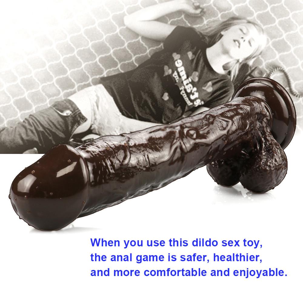 Brown Realistic Dildo for Women  Beginner Clear Dildo with Strong Suction Cup Hands-Free Play for Adult Sex Masturbator G Spot