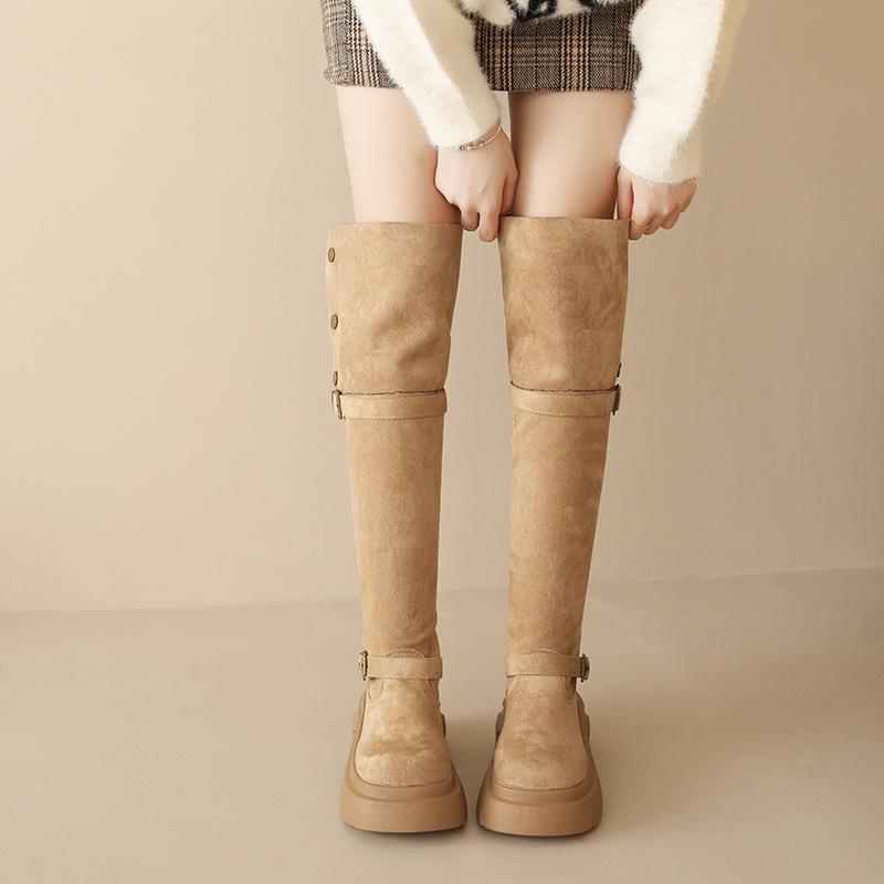 Autumn and Winter Temperament New Small Over-the-knee Thick-soled Boots Women's Long Boots 2025 Thin Tall Knight Boots
