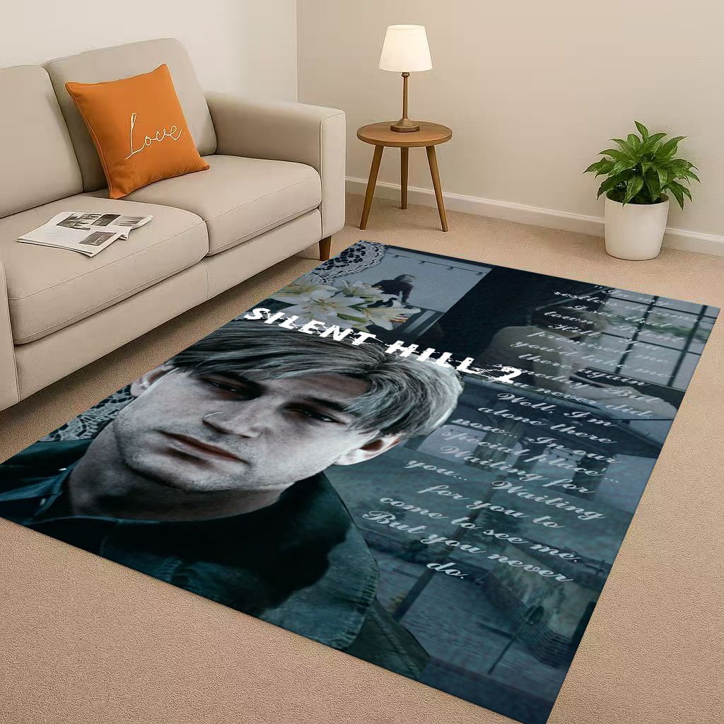 Retro Game Silent Hill Pyramid Head Horror Movie Living Room Non-Slip Area Rug Carpet for Bedroom Playroom Sofa,Home Doormat