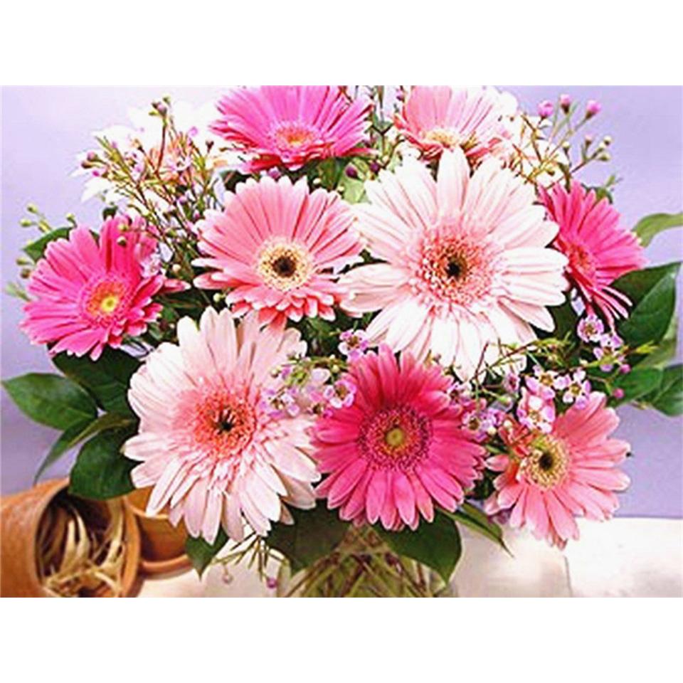 5D DIY Diamond Painting Flower Cross Stitch Kit Diamond Embroidery Rhinestone Picture Mosaic Home Decoration Hand-Mosaic Gift