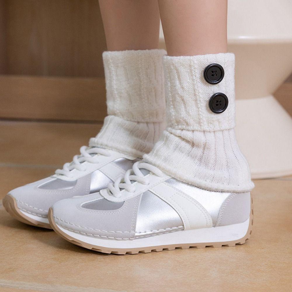 Button Detail Boot Toppers Crochet Knitted Boot Socks  Leg Warmers for Leggings/Jeans