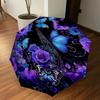 1PC Butterflies Flowers Umbrella-8-Rib Reinforced Portable Folding Travel Suitable for All Seasons Outdoor Daily Use Is an Ideal Choice  -K0387