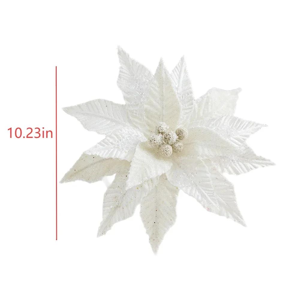1 Stück 26cm Weihnachtsbaumdekoration Weihnachten Simulationsblume Reifblume DIY Partyatmosphäre Dekorationen