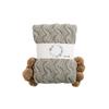 Ruijing Four Seasons Nordic Pom-Pom Chenille Knit Blanket & Cushion Set